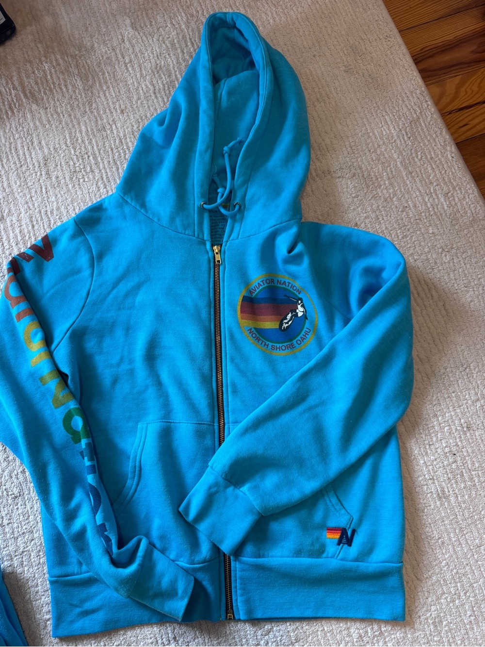 Aviator Nation women’s small Turquoise set pants and sweatshirt - Picture 4 of 5